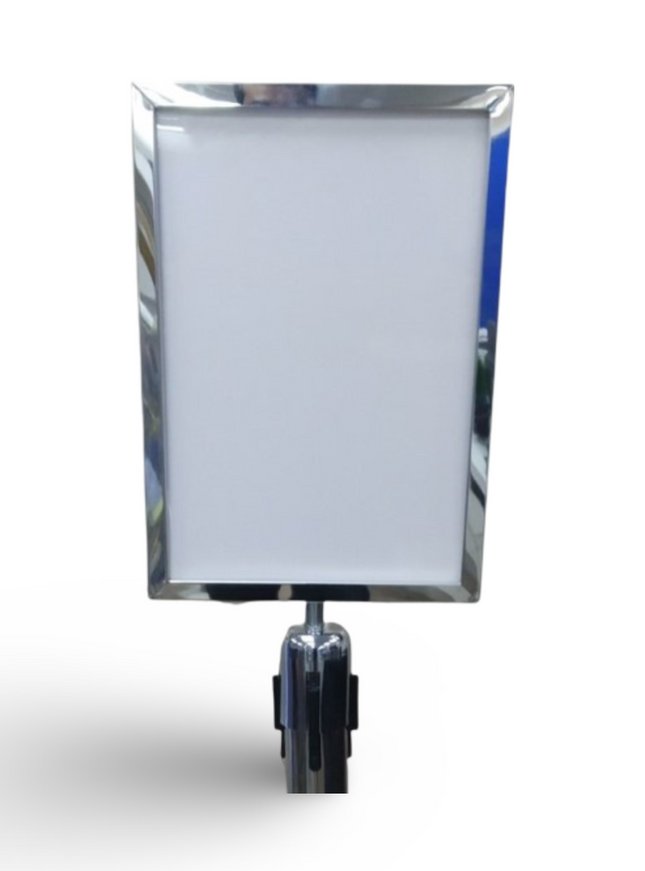 Q Stand Header A3 Vertical for Retractable Stand Silver - Sign and Display UAE