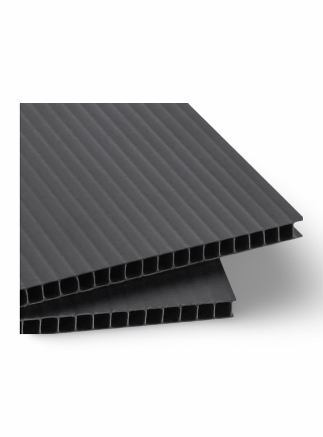 Corrugated Sheet 5mm (Size 1220 x 2440 mm) BLACK - Sign and Display UAE