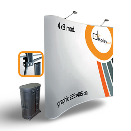 Magnetic Pop Up Stand 4 x 3 Hard Case Curved - Sign and Display UAE