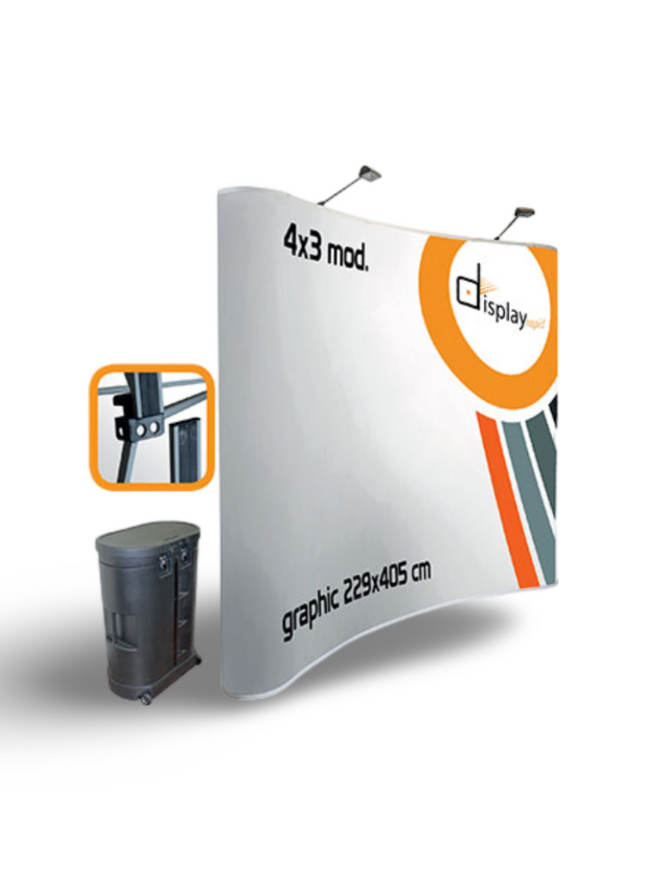 Magnetic Pop Up Stand 4 x 3 Hard Case Curved - Sign and Display UAE