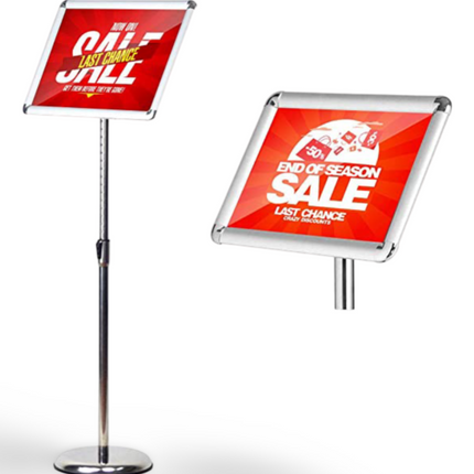 Infoboard - Size A4 with 25mm Profile and Chrome Base - Sign and Display UAE