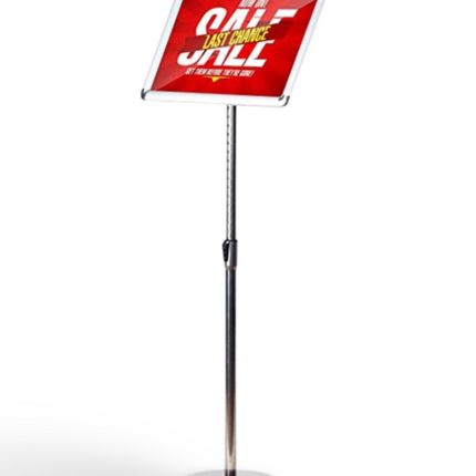 Infoboard - A3 with 25mm Profile and Chrome Base w Water Base ADD NEW