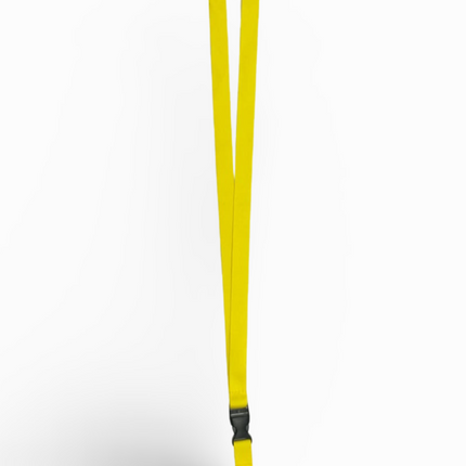 Lanyard 20mm x 48cm +5CM,metal HOOK and safety buckle+Mid buckle- Yellow - Sign and Display UAE