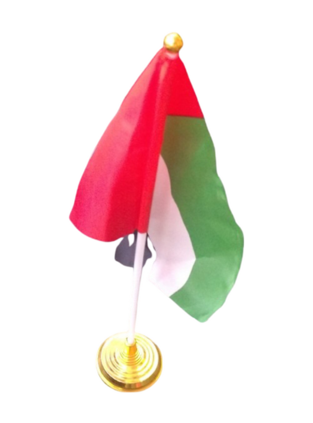 Table Plastic flag Stand NDSD 18 with UAE flag - Sign and Display UAE