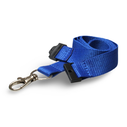 Lanyard 20mm x 48CM,metal HOOK and safety buckle-Navy blue - Sign and Display UAE