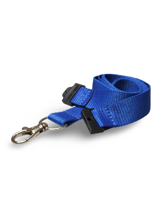 Lanyard 20mm x 48CM,metal HOOK and safety buckle-Navy blue - Sign and Display UAE