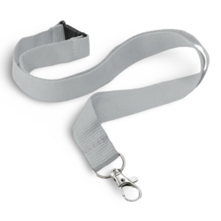 Lanyard 20mm x 48CM,metal HOOK and safety buckle-White - Sign and Display UAE
