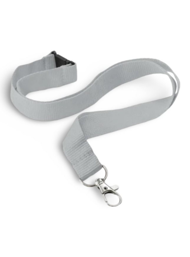 Lanyard 20mm x 48CM,metal HOOK and safety buckle-White - Sign and Display UAE