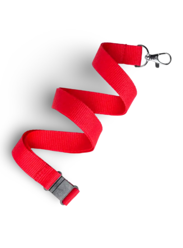 Lanyard 20mm x 48CM,metal HOOK and safety buckle-Red - Sign and Display UAE