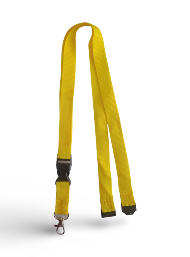 Lanyard 20mmx 48CM,metal HOOK and safety buckle-Yellow - Sign and Display UAE