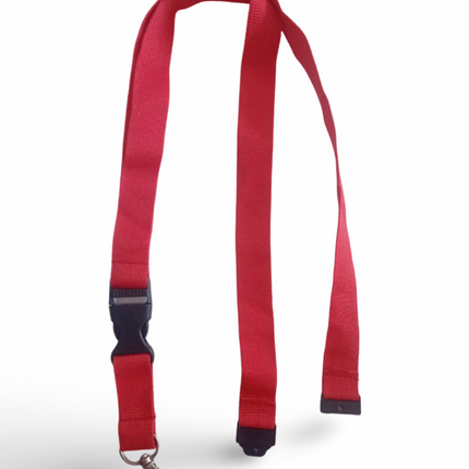 Lanyard 20mm x 48+5CM,metal HOOK and safety buckle+Mid buckle-Red - Sign and Display UAE
