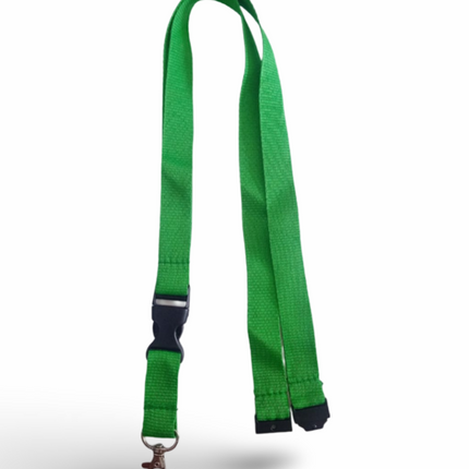 Lanyard 20mm x 48cm +5CM,metal HOOK and safety buckle+Mid buckle-Green - Sign and Display UAE
