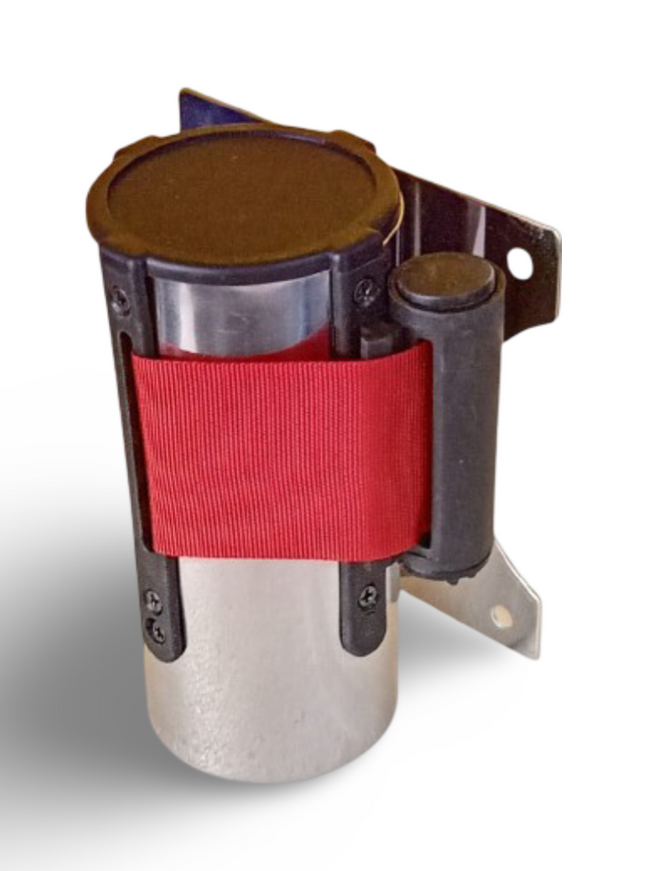 Wallmounted Retractable barrier 2.1 mtr Red Belt - Sign and Display UAE