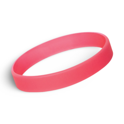 Silicon Wrist Band Glow in the dark Pink - Sign and Display UAE