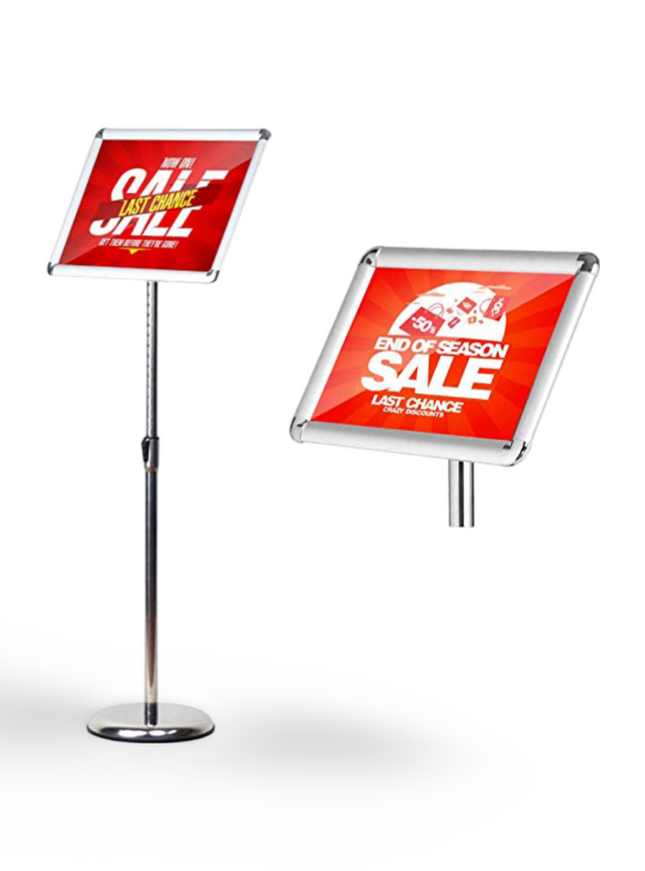 Infoboard - Size A3 with 25mm profile and chrome Base - Sign and Display UAE