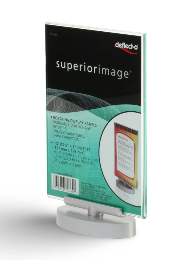 Rotating T type Leaflet Holder 10x15 (Portrait) w base (MLDN) 691390CI - Sign and Display UAE
