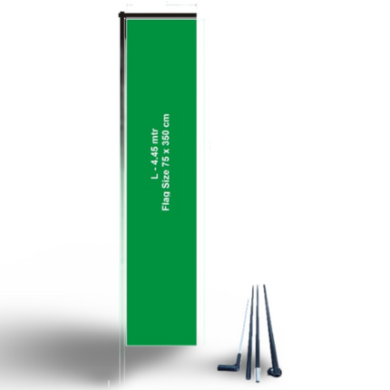L Flag/L Banner Flag stand- Large-2 Height 4.45 M Flag Size 350 x 75 CM - Sign and Display UAE