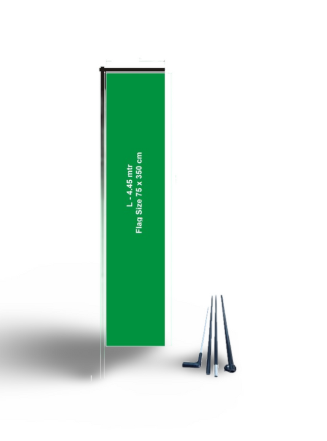 L Flag/L Banner Flag stand- Large-2 Height 4.45 M Flag Size 350 x 75 CM - Sign and Display UAE