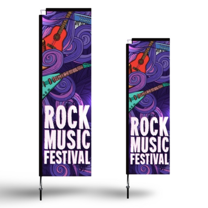 L Flag/L Banner Flag stand- Large-3 Height 4.45 M Flag Size 350 x 84 CM - Sign and Display UAE