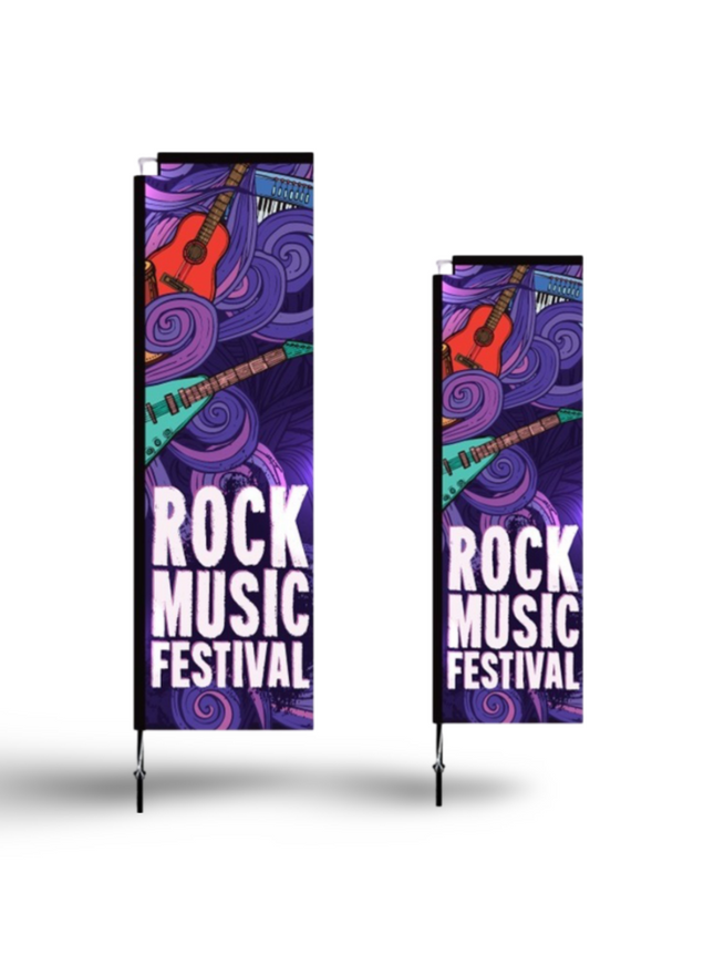 L Flag/L Banner Flag stand- Large-3 Height 4.45 M Flag Size 350 x 84 CM - Sign and Display UAE