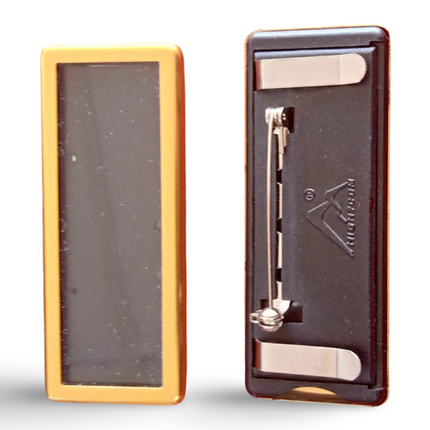 Name Badges - Gold Window Type FULL WINDOW - Sign and Display UAE