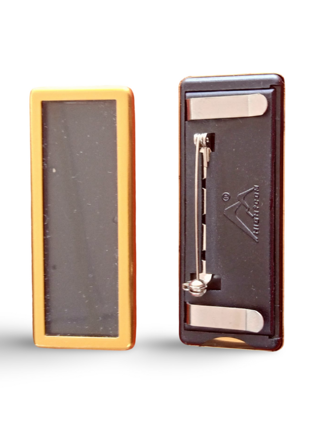Name Badges - Gold Window Type FULL WINDOW - Sign and Display UAE