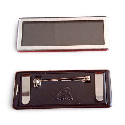Name Badges - Silver Window Type FULL WINDOW - Sign and Display UAE