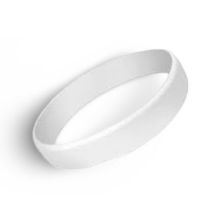 Silicon Wrist Band - White - Sign and Display UAE