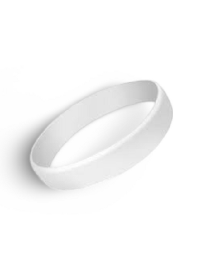 Silicon Wrist Band - White - Sign and Display UAE