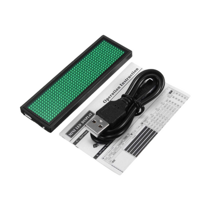LED Name Badge 77x30x6mm-Green - Sign and Display UAE