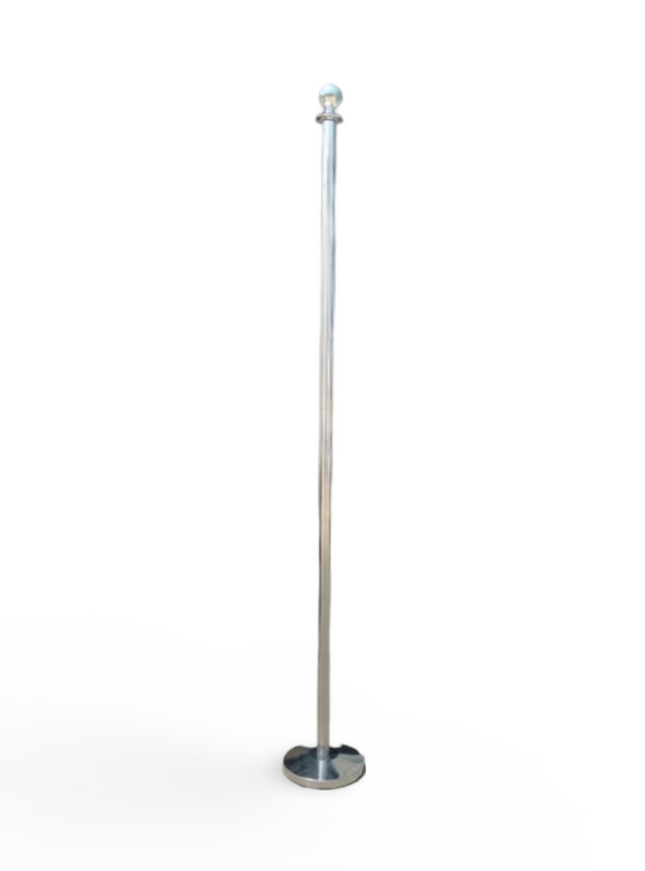 2.50 Mtr Flag Pole - Chrome 250cm Round top Indoor Flag Pole - Sign and Display UAE