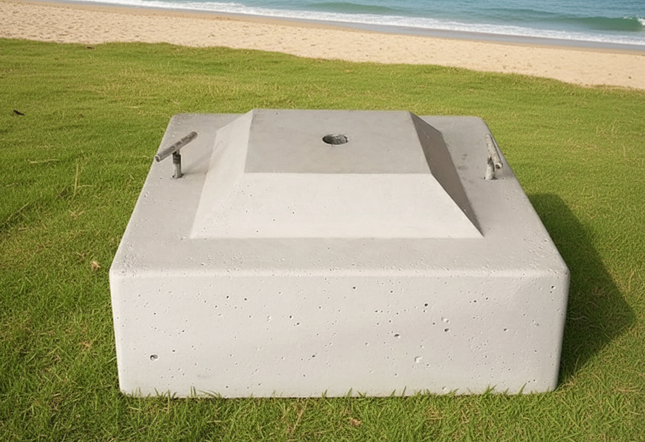 Cement Base / Concrete Base 80 Kg 45x45x20cm height 15+5 2 steps