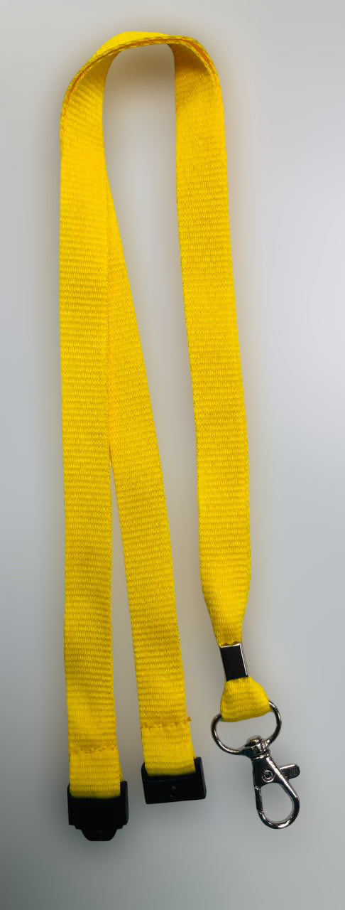 Lanyard 15mm With safety Buckle & Hook- Yellow
