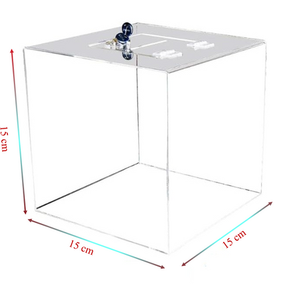 Raffle Box 15x15x15cm with Lock SDAD - Sign and Display UAE