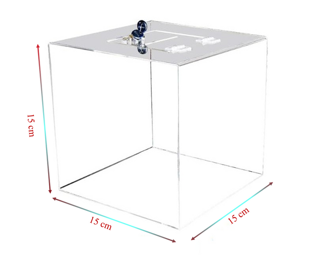 Raffle Box 15x15x15cm with Lock SDAD - Sign and Display UAE