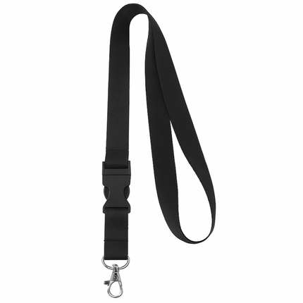 Lanyard 20mm with Buckle & hook -Black