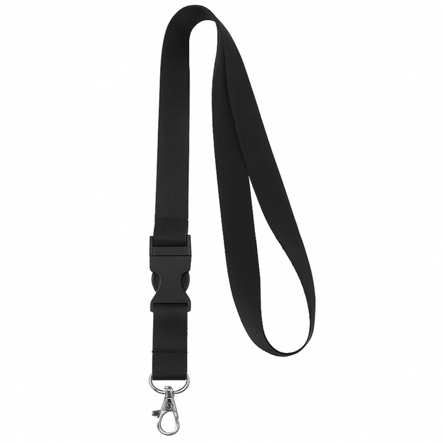 Lanyard 20mm with Buckle & hook -Black