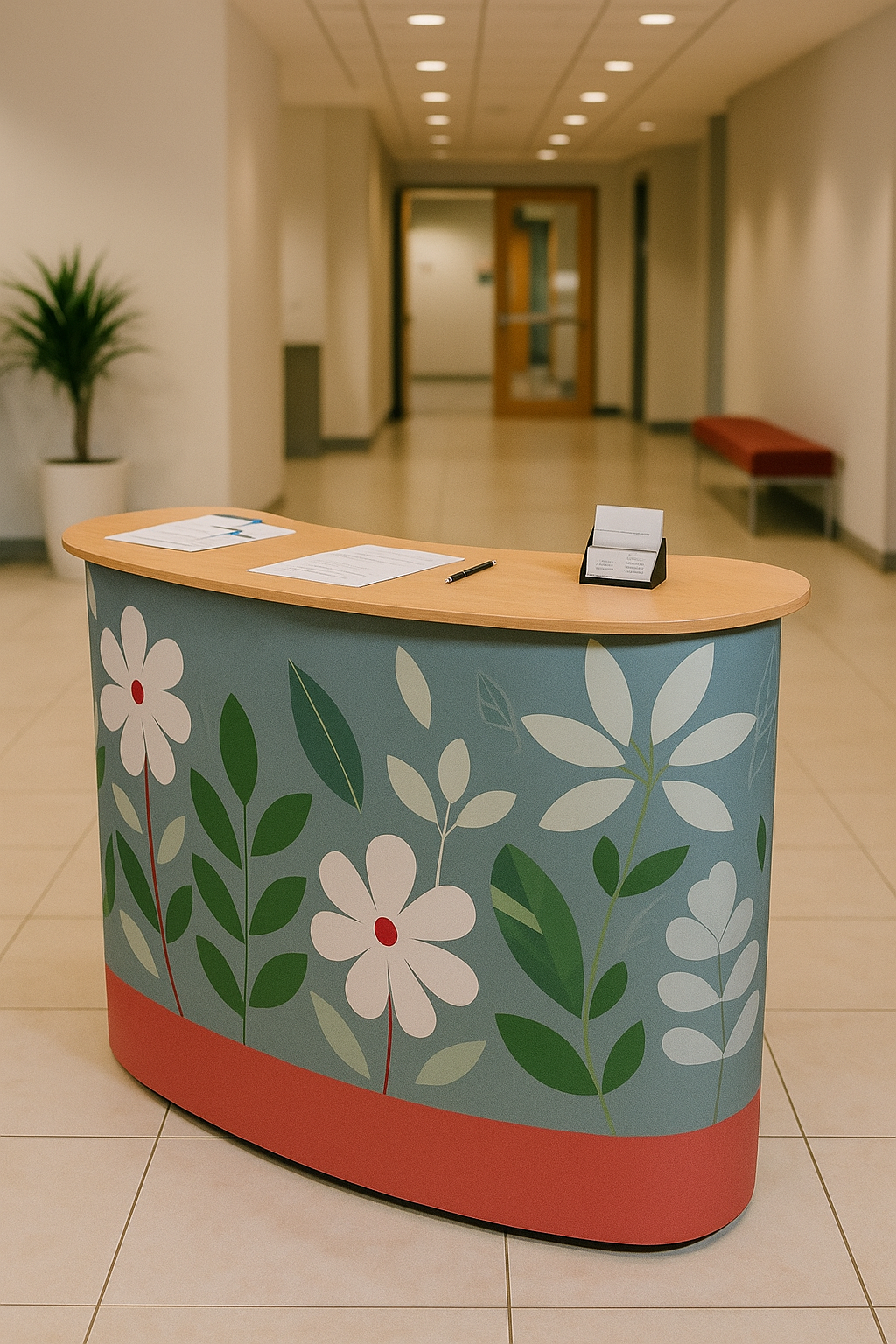 Pop Up Table Brown Top | Pop Up Display Counter for Events