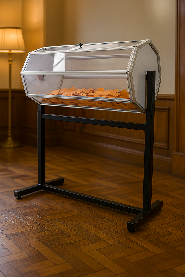 Aluminium Rotating Raffle Drum 100 x 50 cm SDAD