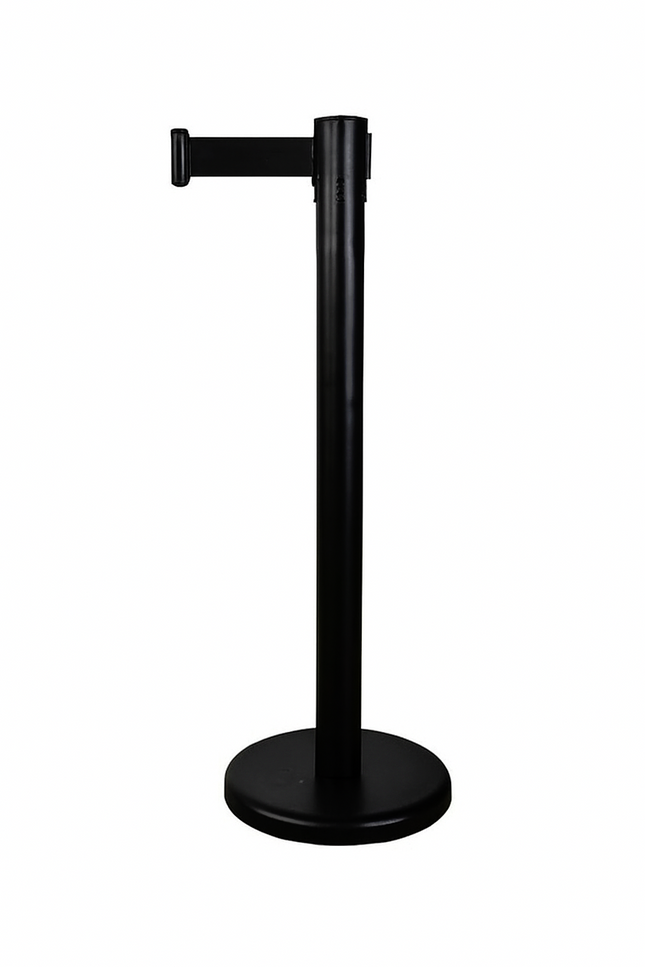 Q Stand - Retractable with BLACK Band - Black post