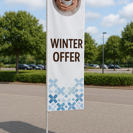 Aluminium Flag pole 30 mm dia 300 x 100 cm for 45 / 80 kg base (without flag & Base)