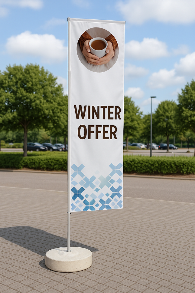 Aluminium Flag pole 30 mm dia 300 x 100 cm for 45 / 80 kg base (without flag & Base)