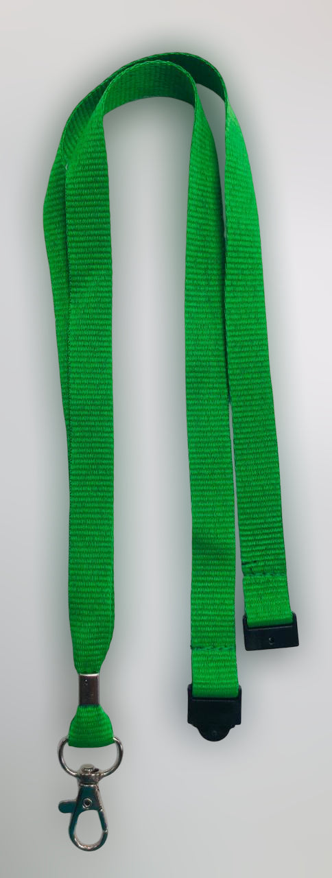 Lanyard 15mm With safety Buckle & Hook- Green