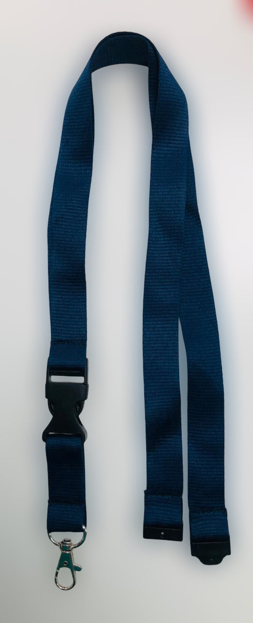 Lanyard 20mm With safety Buckle + Mid buckle & Hook- Navy Blue