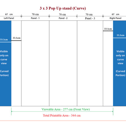 Pop Up Stand 3 x 3 (Canvas Case) - Curved