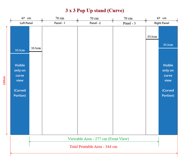 Pop Up Stand 3 x 3 (Canvas Case) - Curved