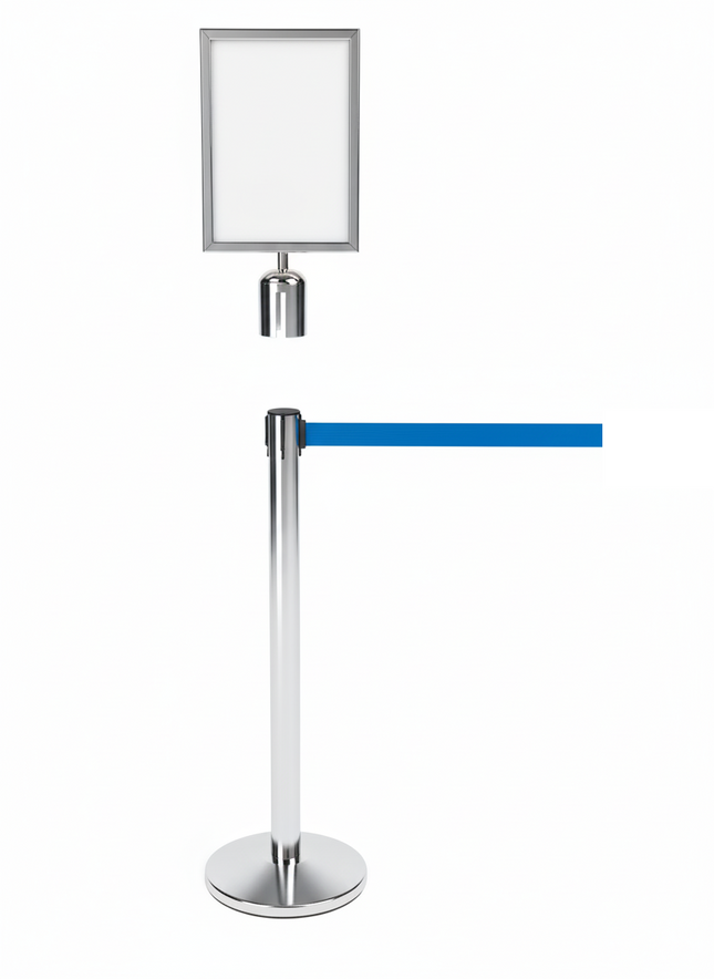 Q Stand Header  A3 Vertical  for Retractable Stand Silver (Header only)