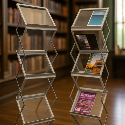 Brochure Holder Zig Zag A3 in Aluminium Carry Case