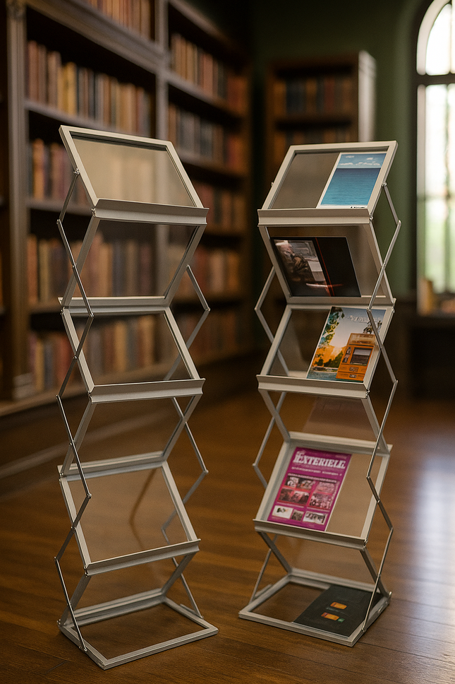 Brochure Holder Zig Zag A3 in Aluminium Carry Case