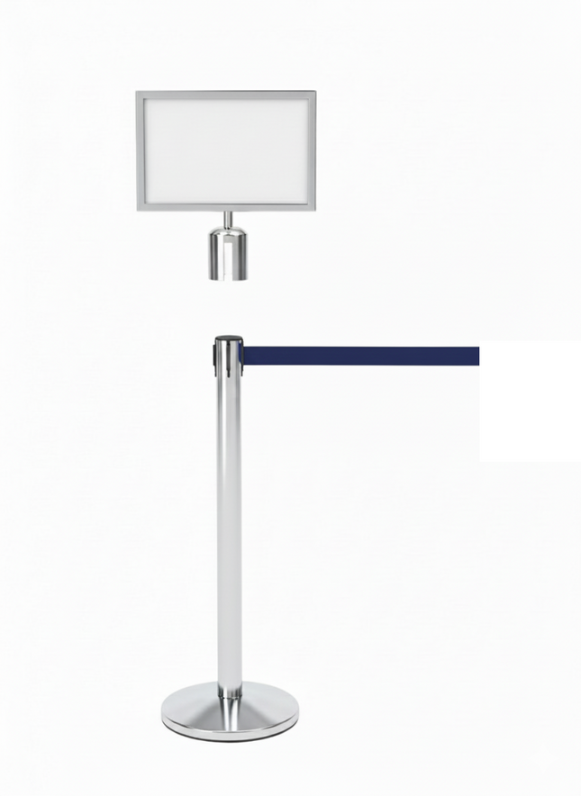 Q Stand Header  A4 Horizontal silver colour for Retractable Stand (Header only)